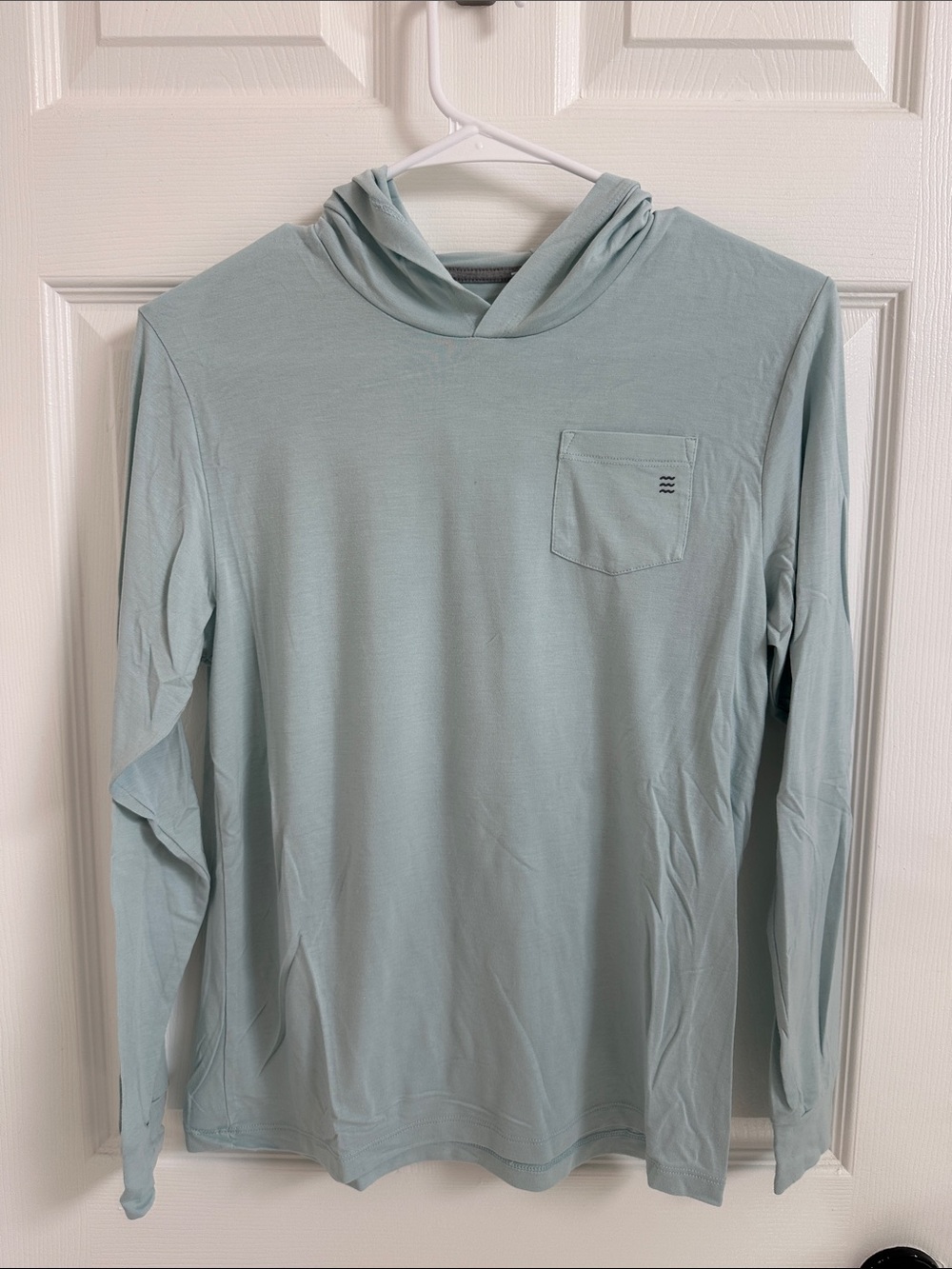 Free Fly Apparel Lightweight Long Sleeve Hoodie Tee in Light Seafoam